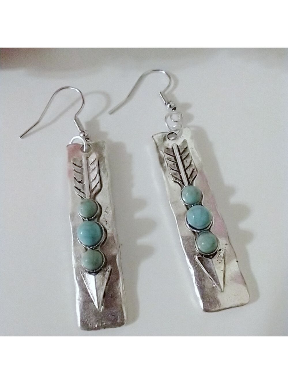 Western Style Turquoise Arrow Dangle Earrings